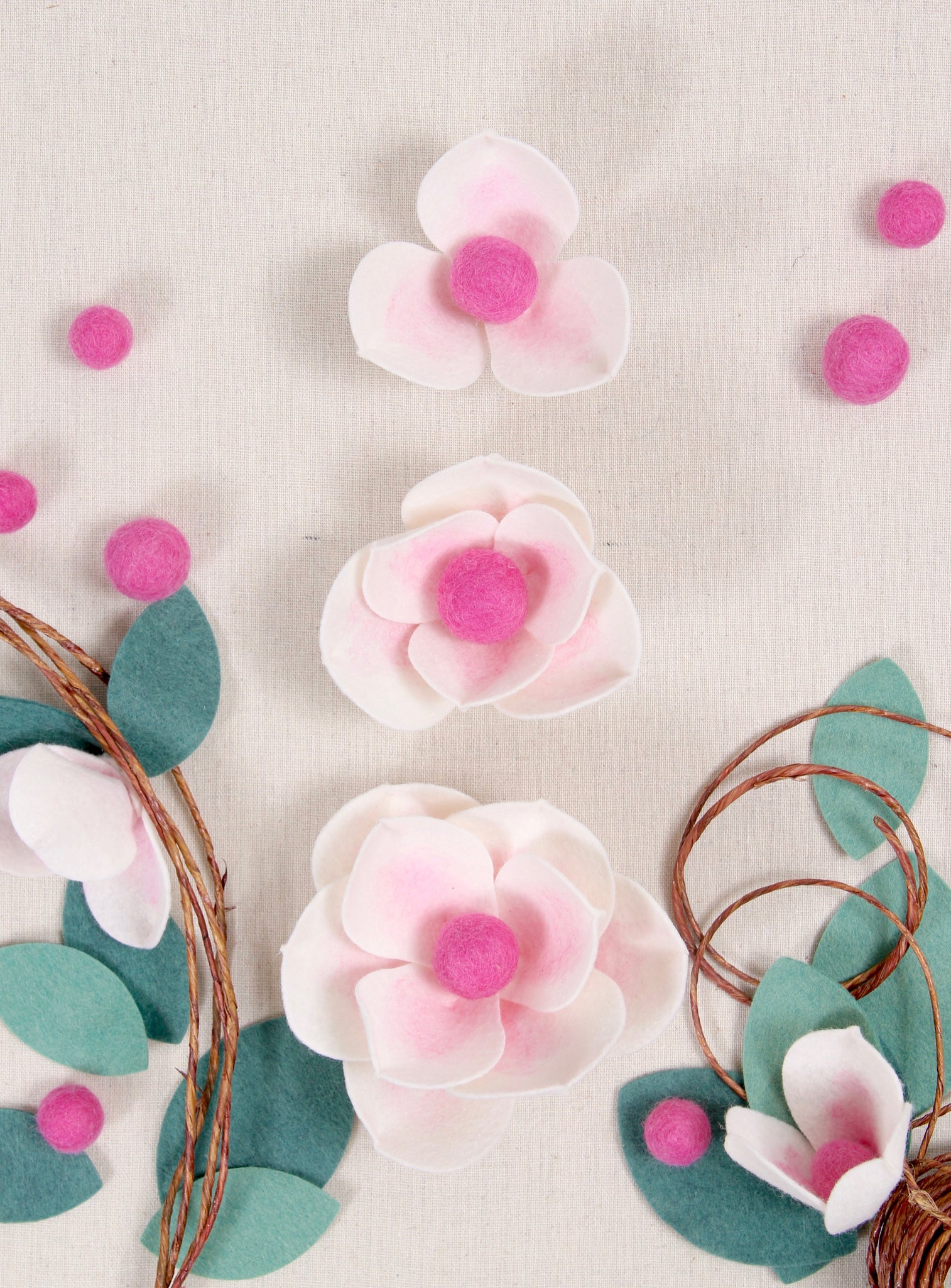 felt flowers diy