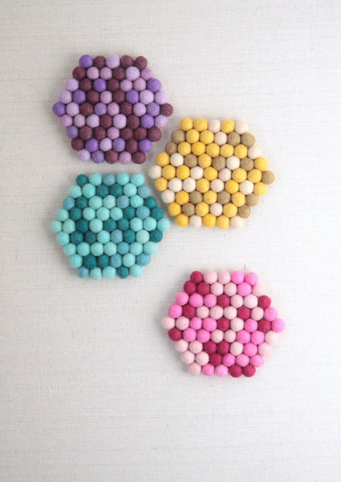 felt ball coasters