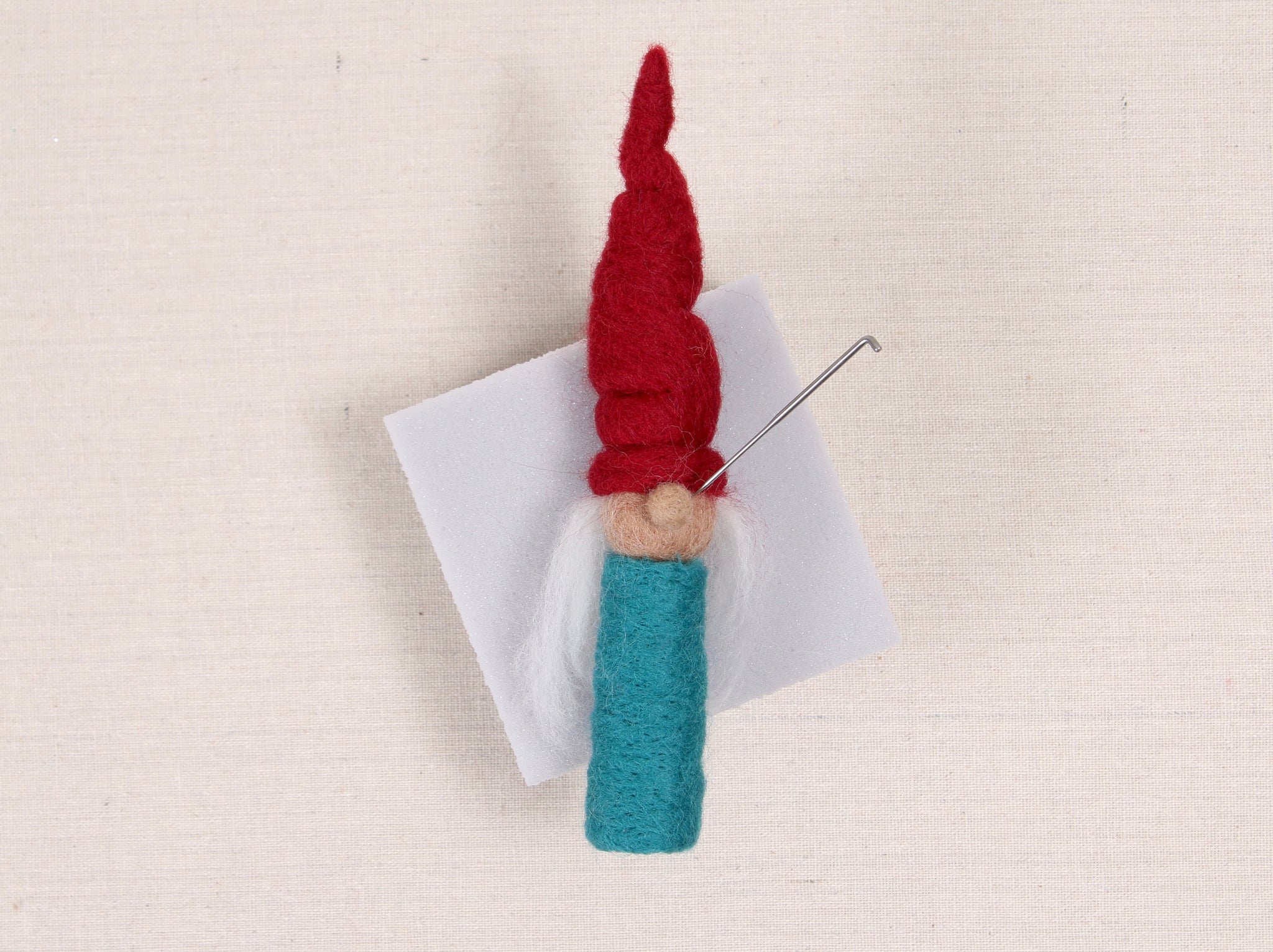 needle felted gnome