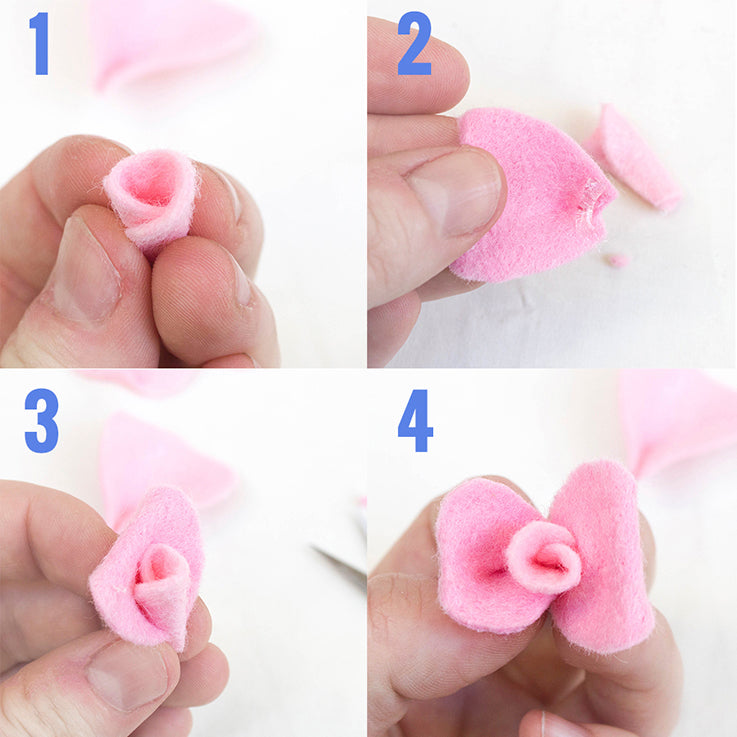 Making a felt flower rose