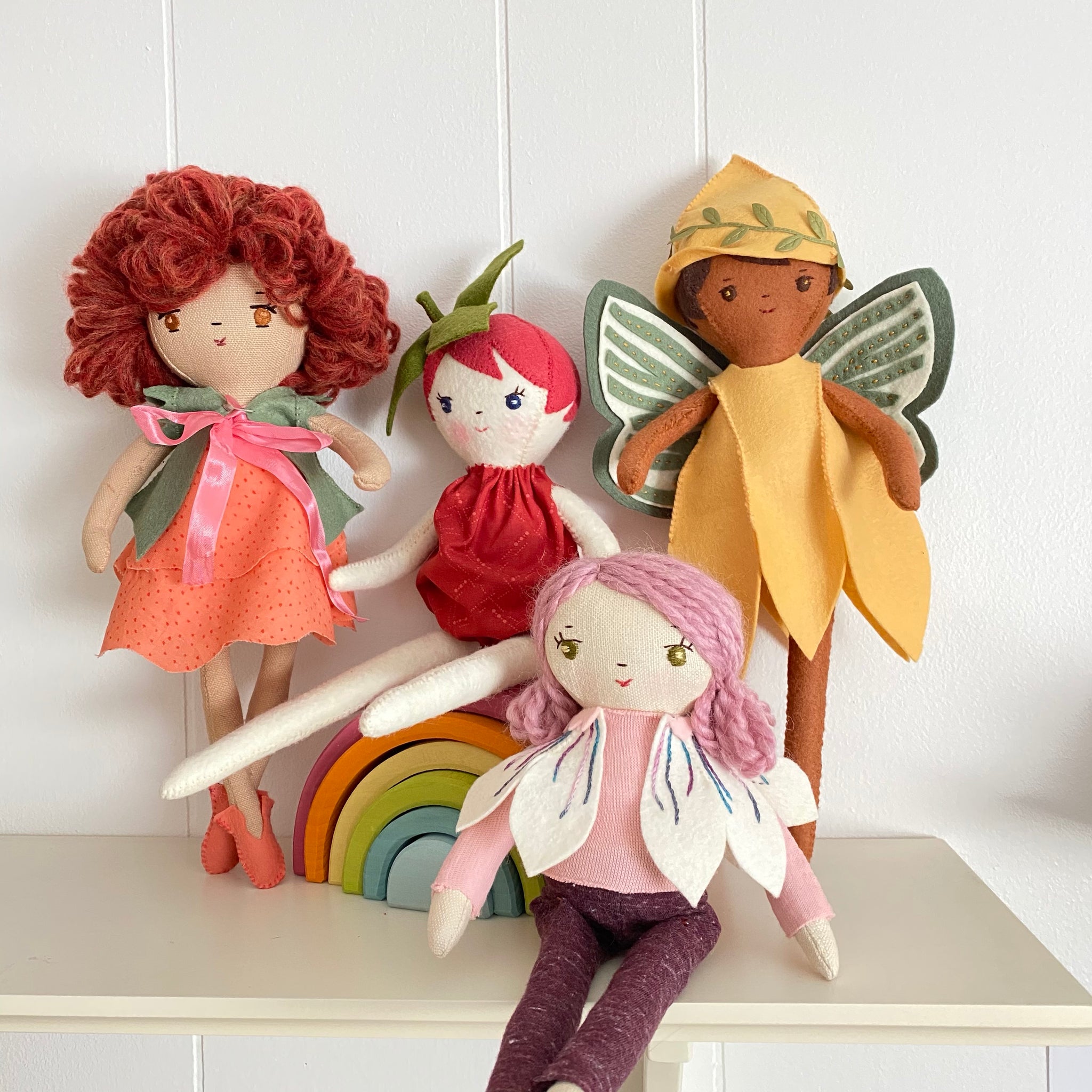 Stuffed dolls by Wee Wonderfuls