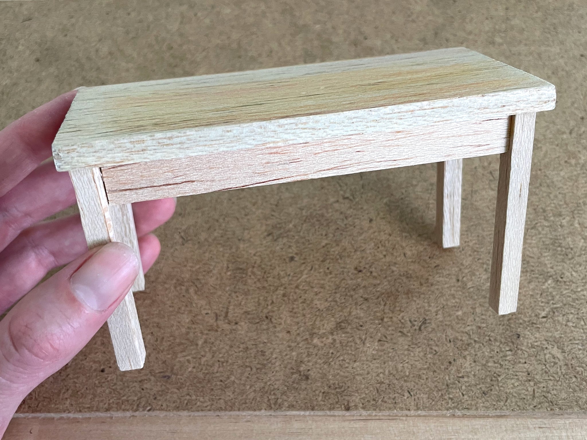 Miniature balsa wood table