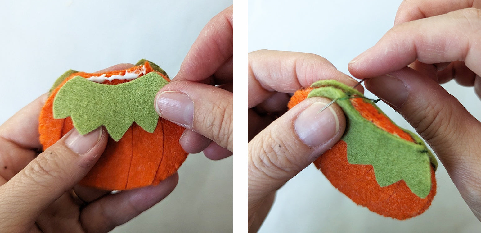 Adding collar to pumpkin body