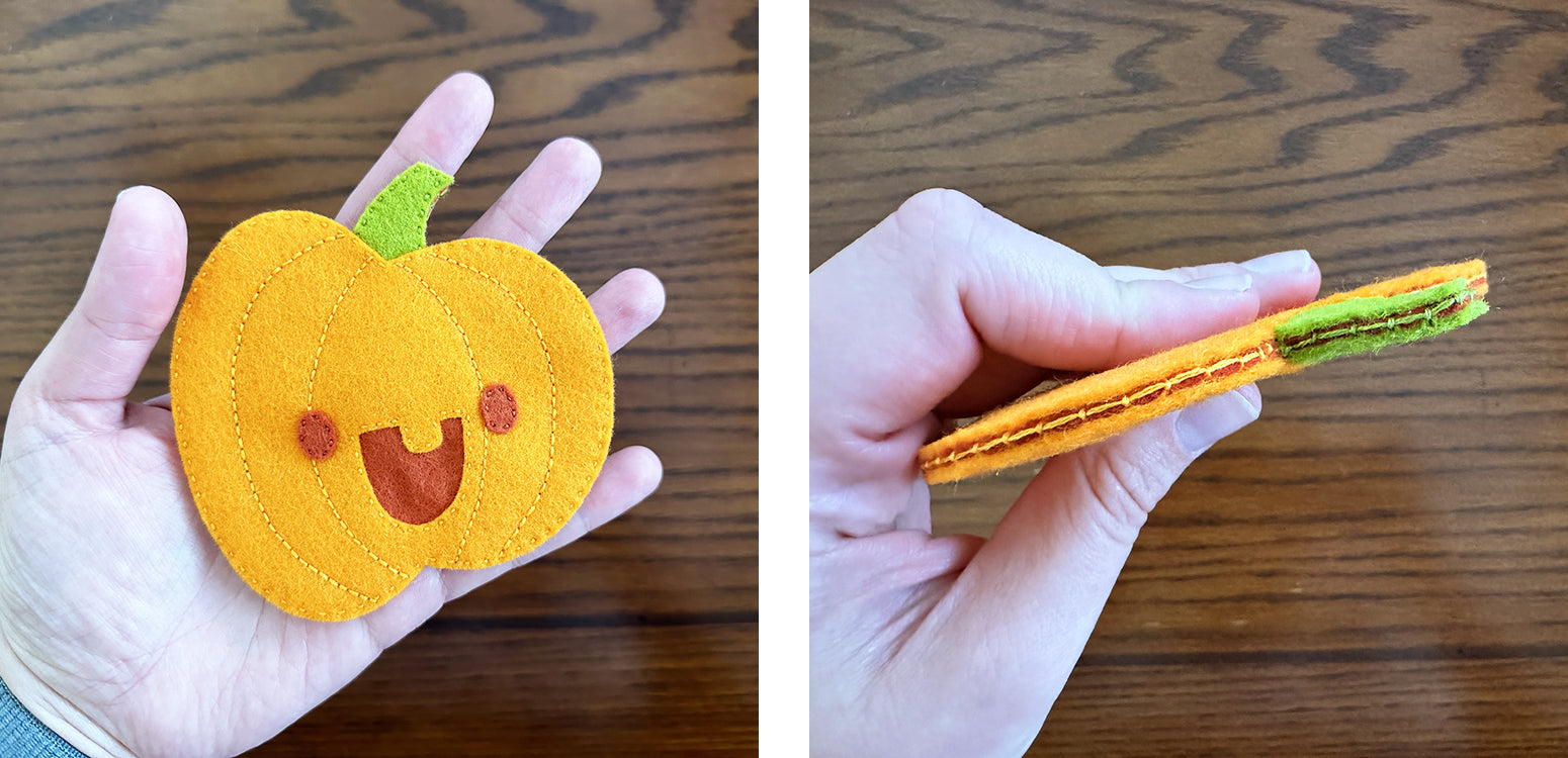 Hidden blanket stitching pumpkin