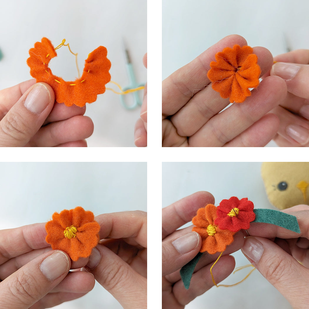 Making felt flowers