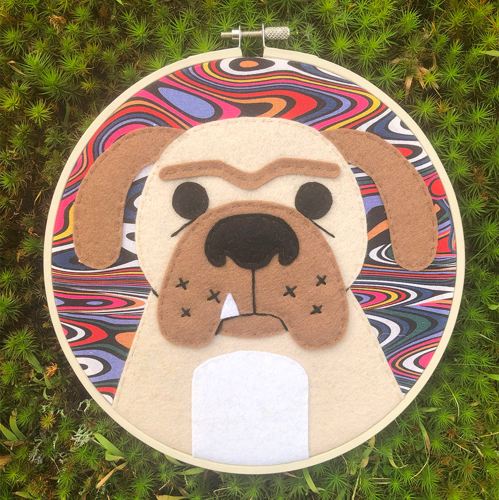 Finished dog in hoop