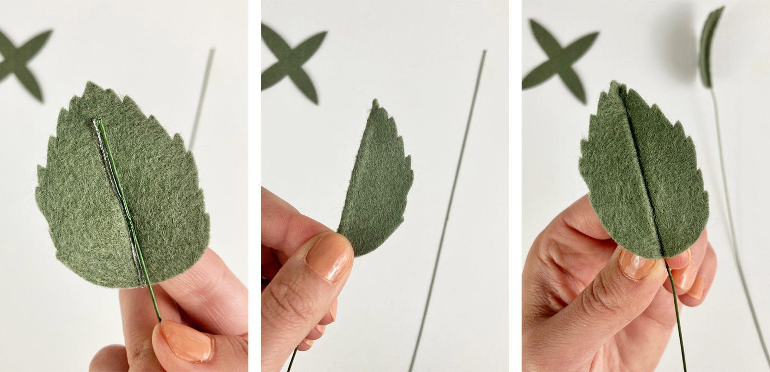 Attaching leaf to stem