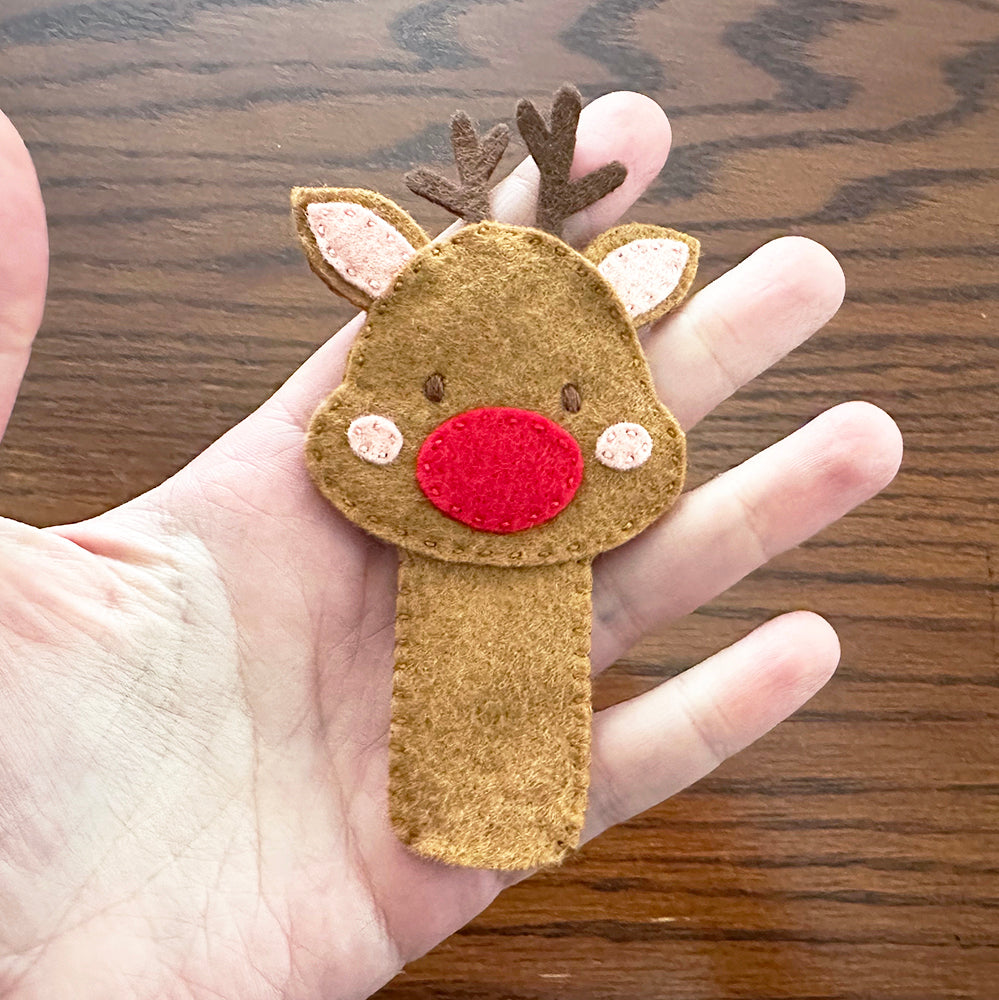 Finished reindeer puppet