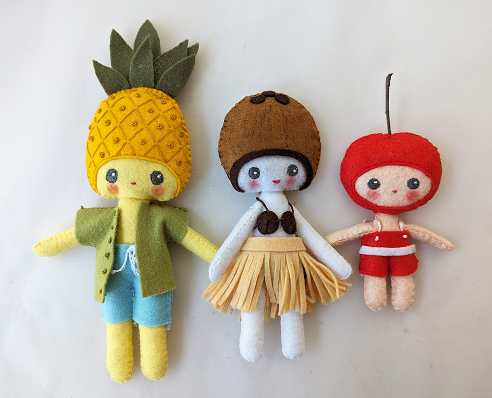 Finished pina colada dolls