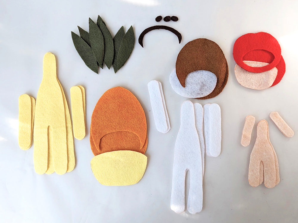 Felt doll pieces