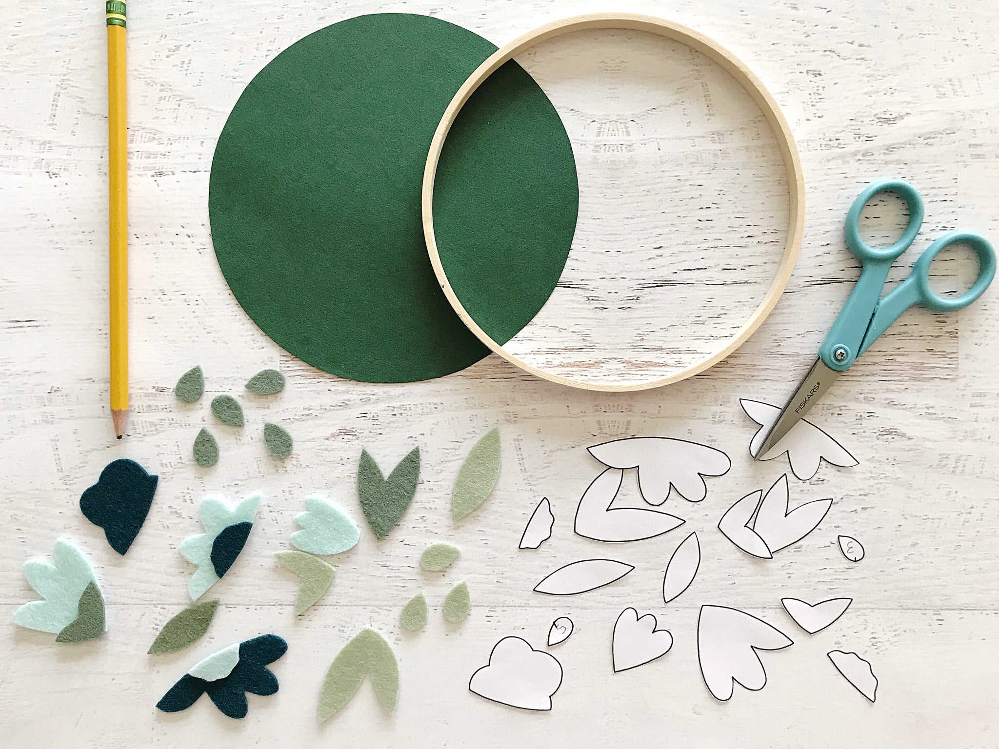 Cutting out felt pattern pieces