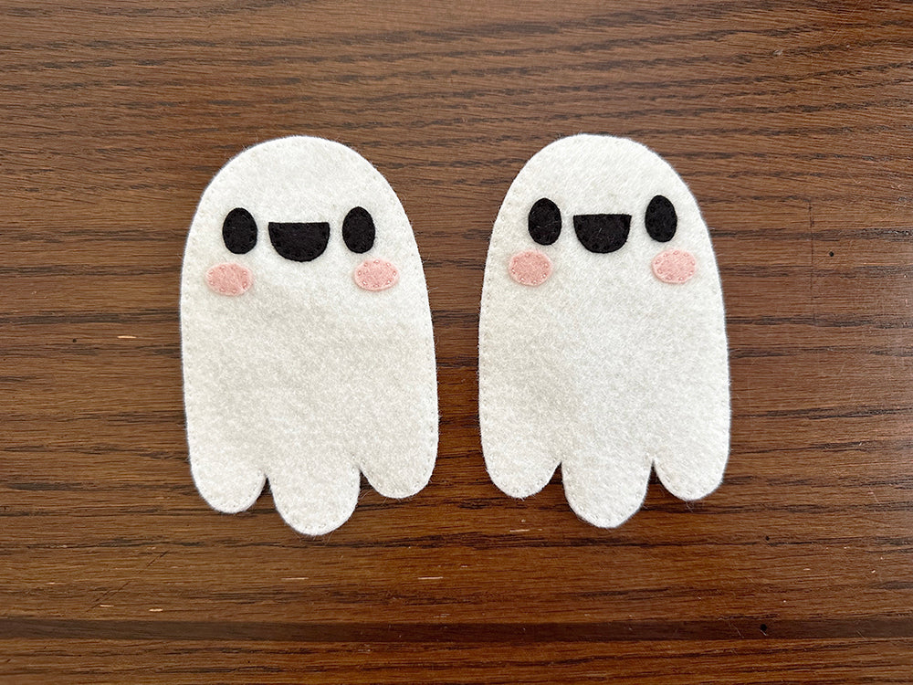 Stitching felt components to ghost face