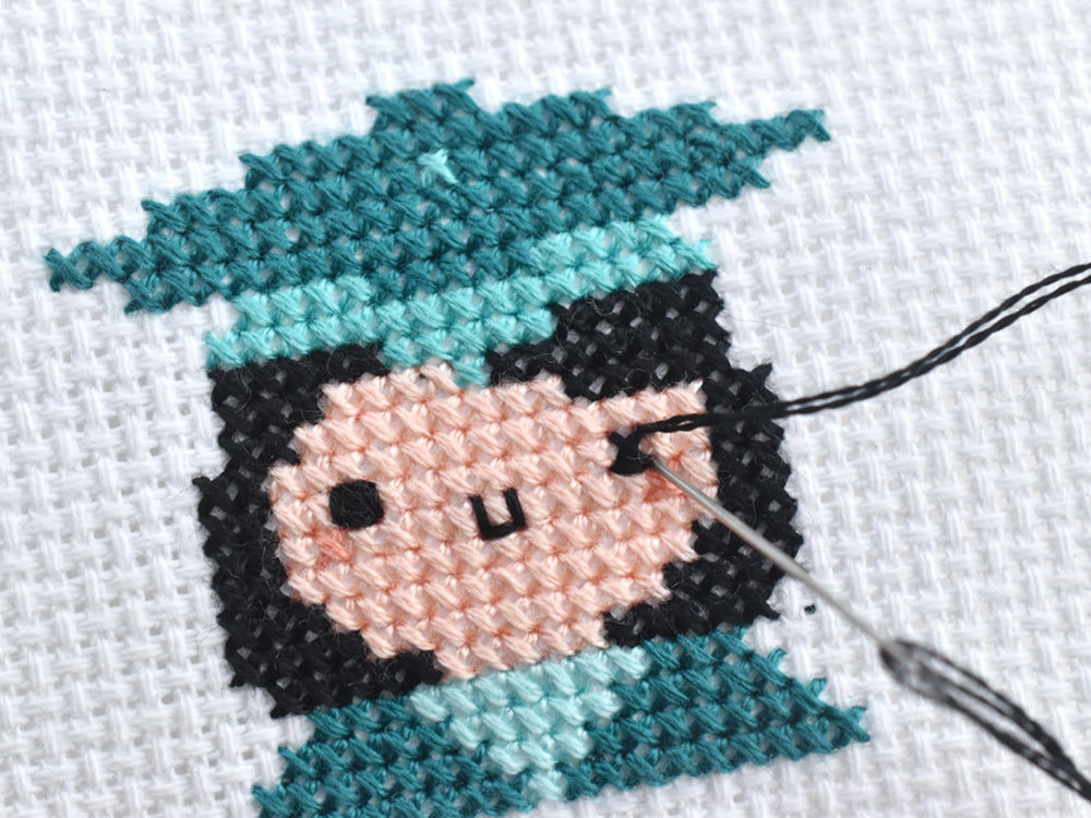 Backstitching eyes