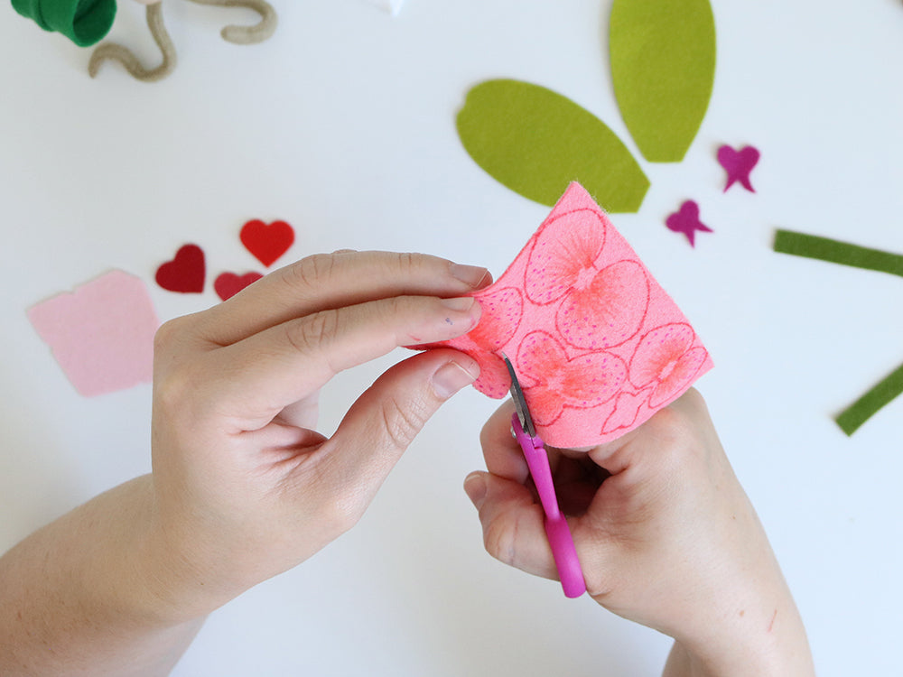 Cutting out flower petals