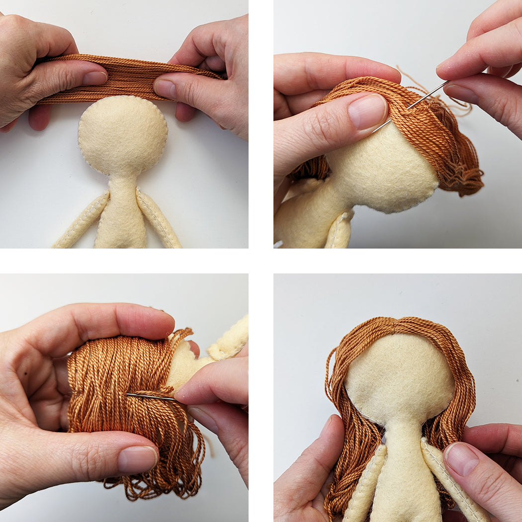 Attaching hair to Clara doll