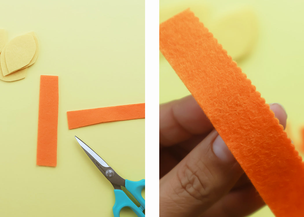 Cutting felt strips for trumpet