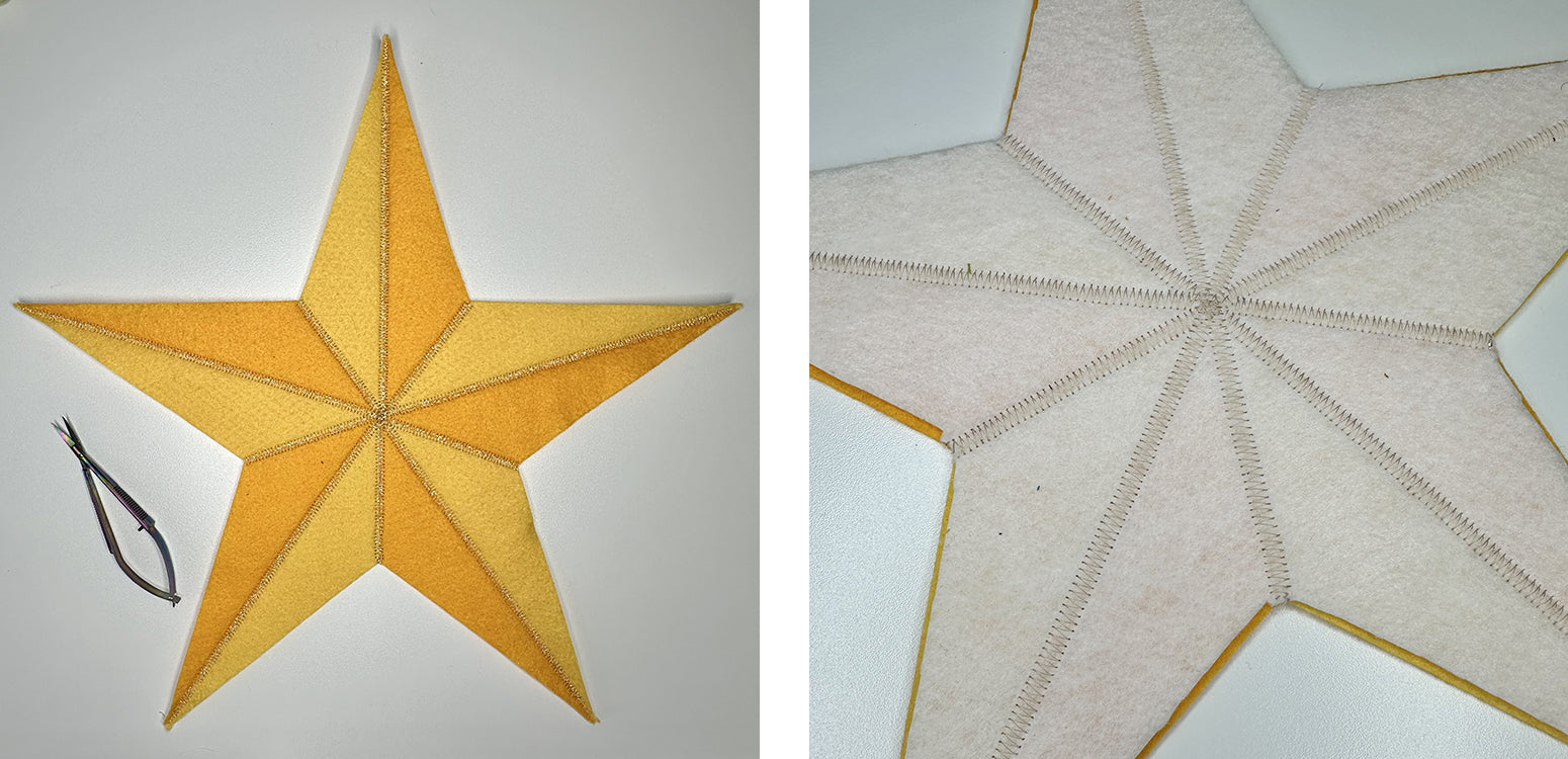 Zig zag stitching on star