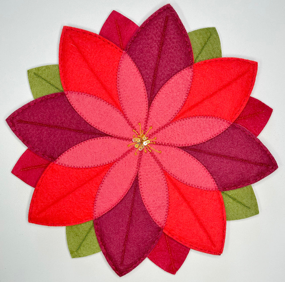 Poinsettia - acrylic printed felt sheet - American Felt & Craft