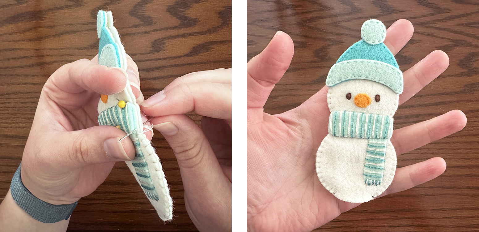 Finished snowman puppet