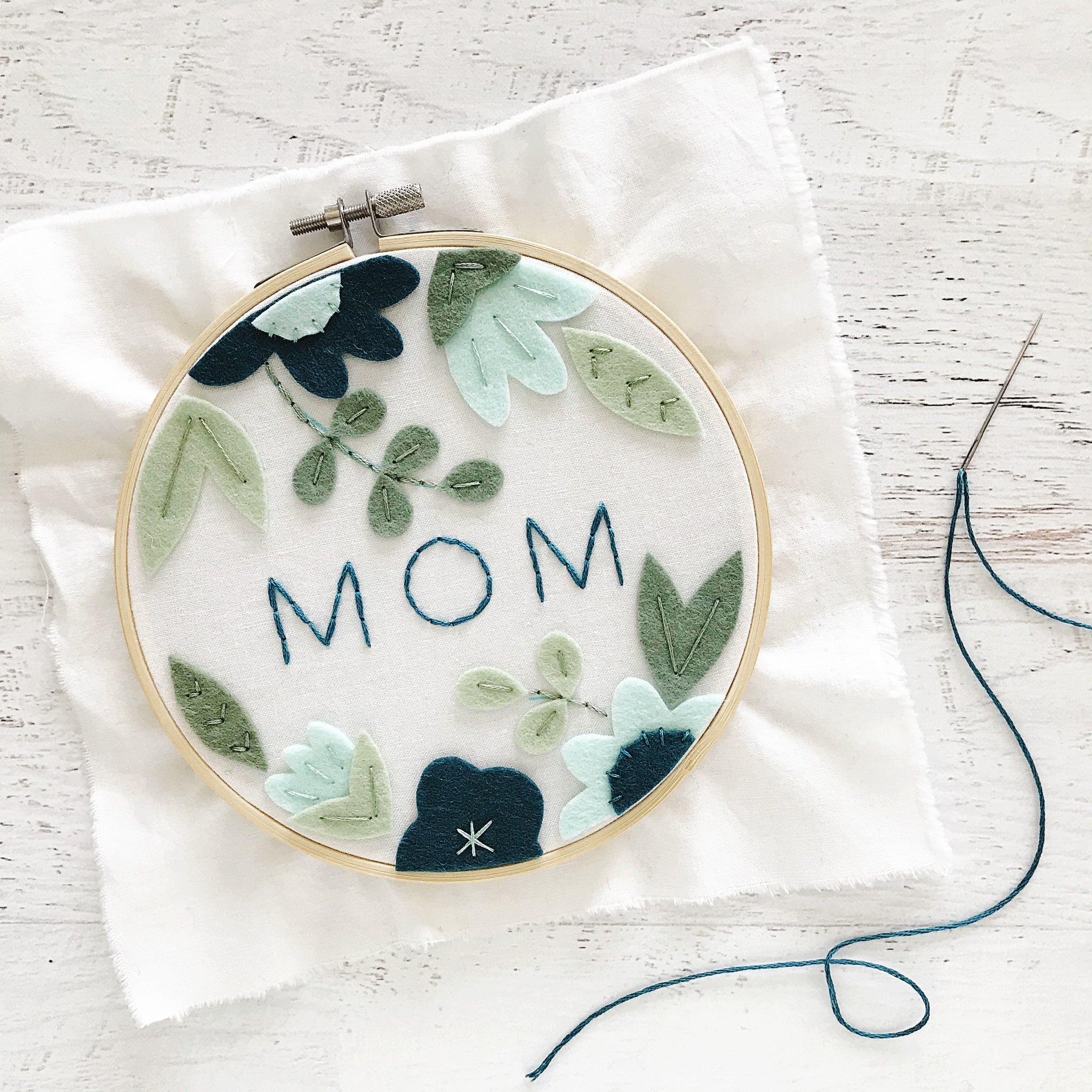 Mommy and Me Embroidery Kit Flower Embroidery Kit DIY Hand