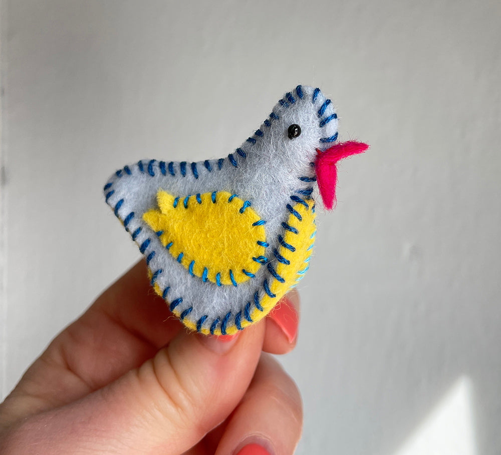 Adding wings to felt chick