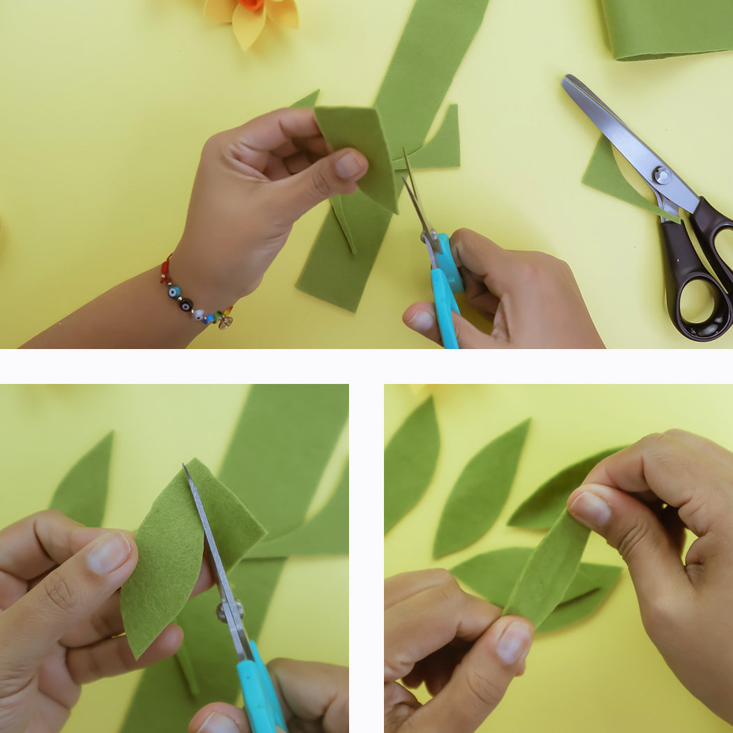 Cutting and shaping felt leaves