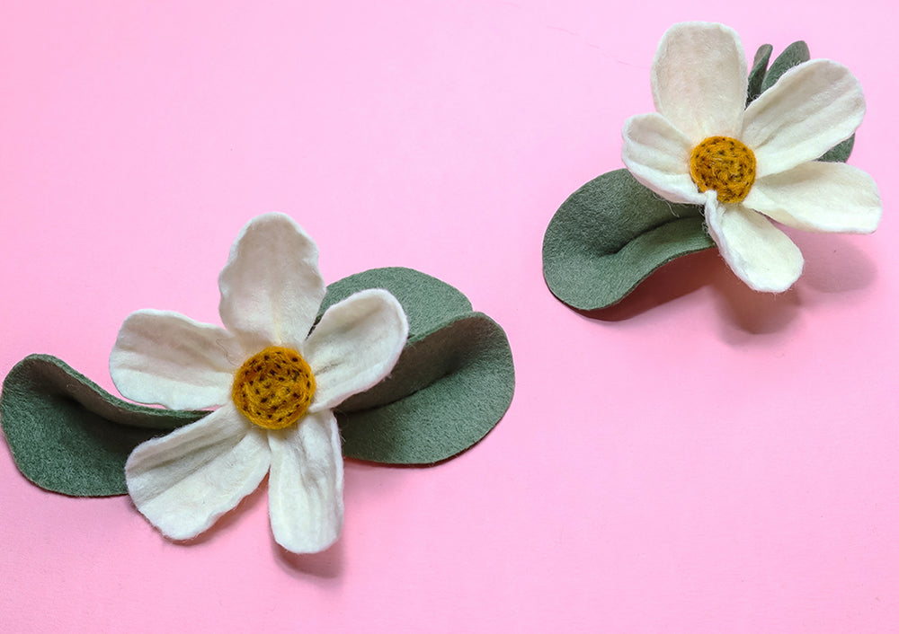 Wildflowers with leaves