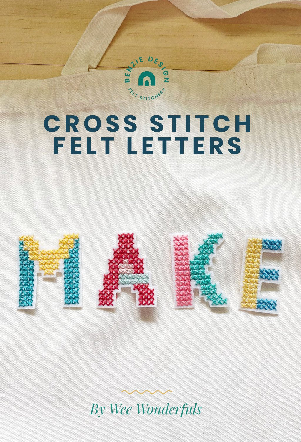 Cross stitch felt letters