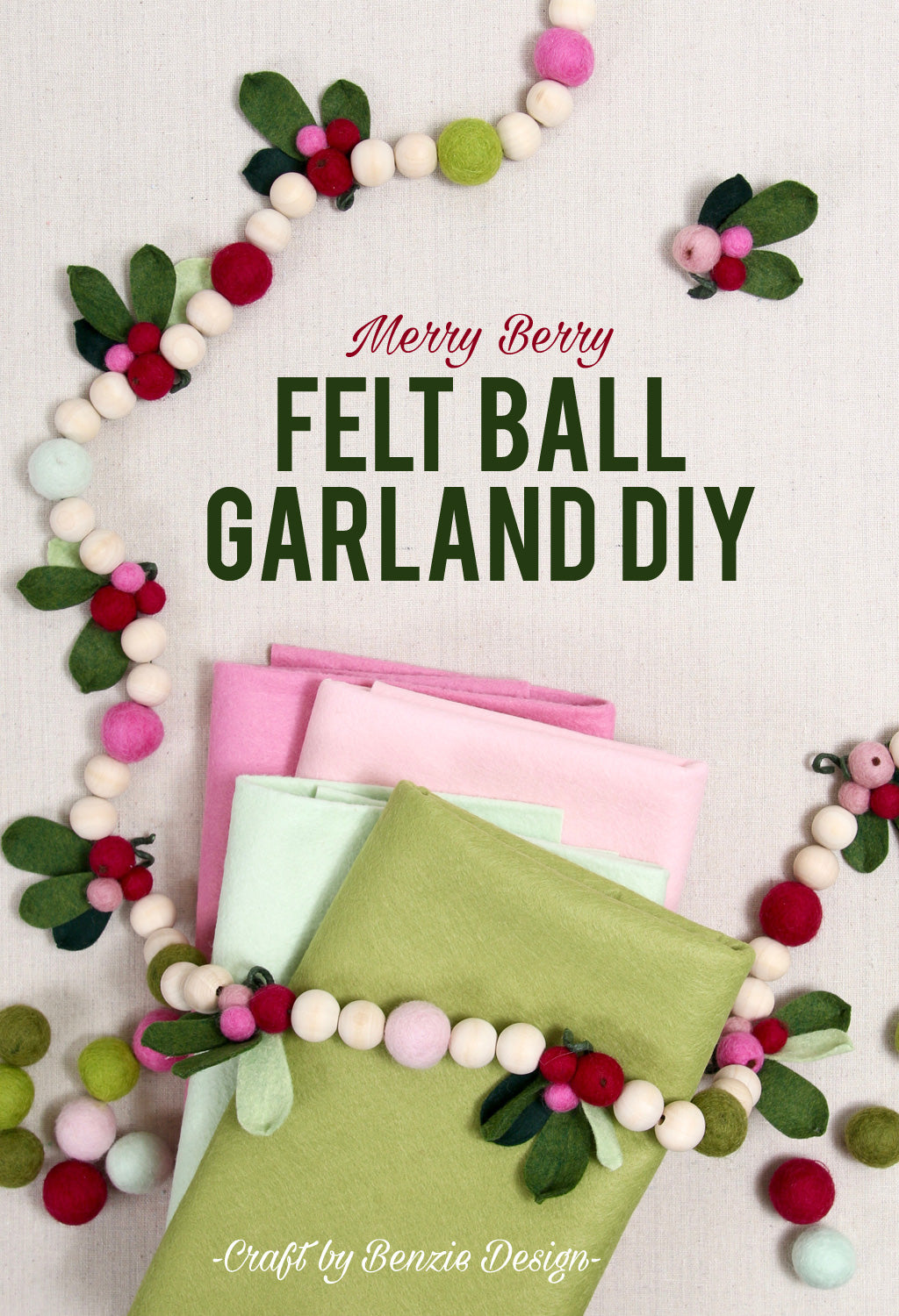 felt ball christmas garland diy