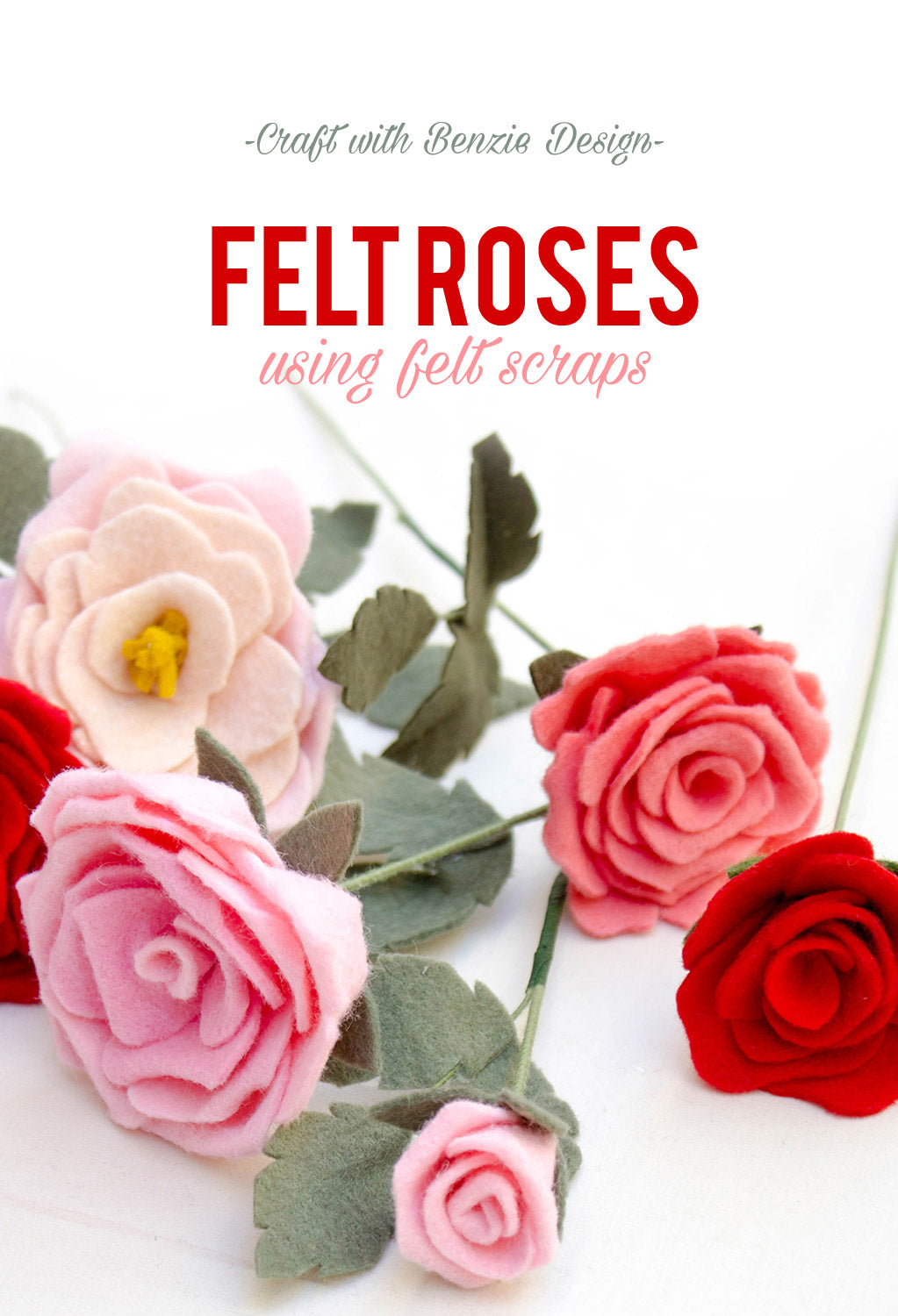 Felt Roses with Scrap Felt – Benzie Design