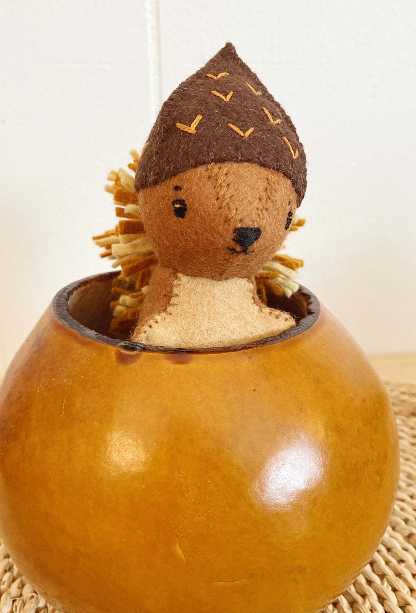 Completed Stuffed Squirrel In an Acorn Hat