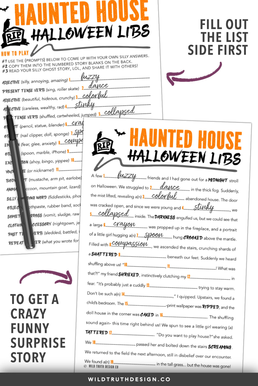  Halloween  School  Party Games  Mad Libs Crosswords 