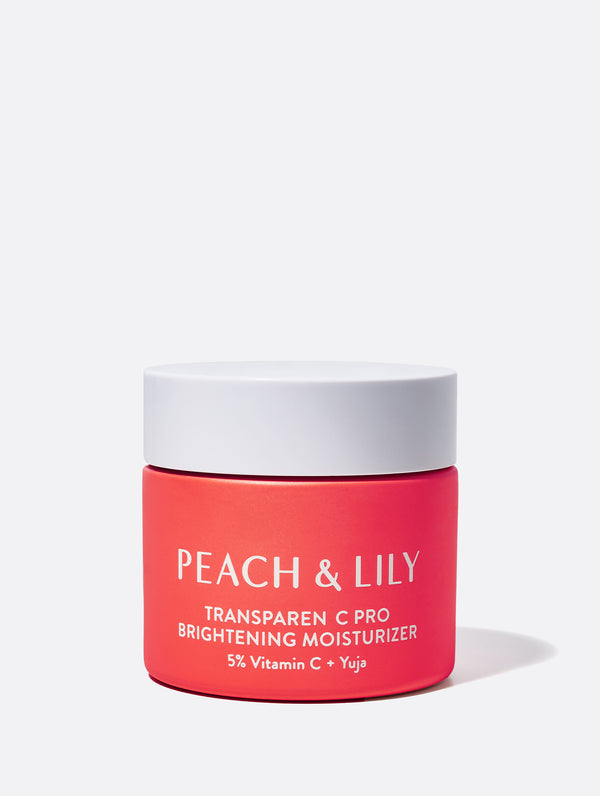 A jar of Peach & Lily Transparen-C Pro Brightening Moisturizer