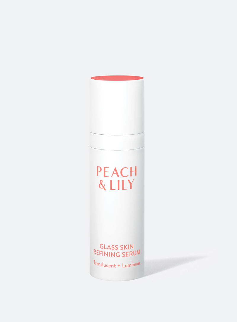 A travel size bottle of Peach & Lily Glass Skin Refining Serum