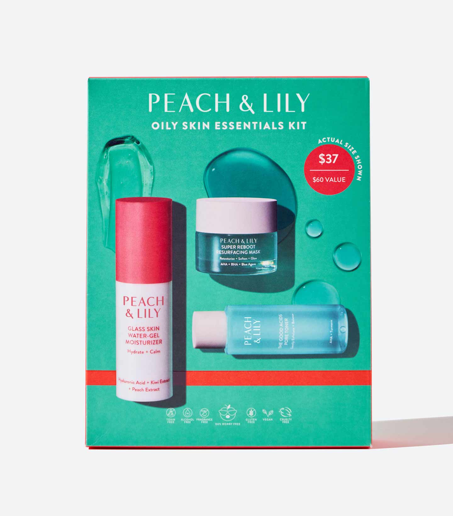 Oily Skin Essentials Kit - 3-Step Facial Care - Peach & Lily