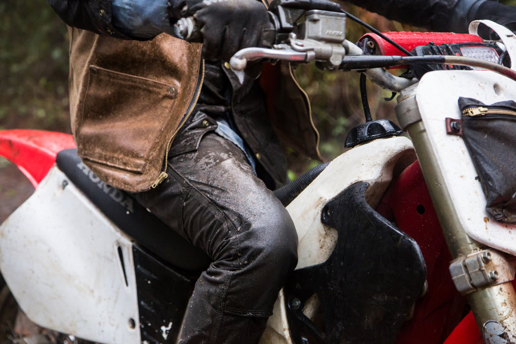 waxed canvas, honda dirt bike, honda cr125, red clouds collective, dirt bike, waxed canvas works