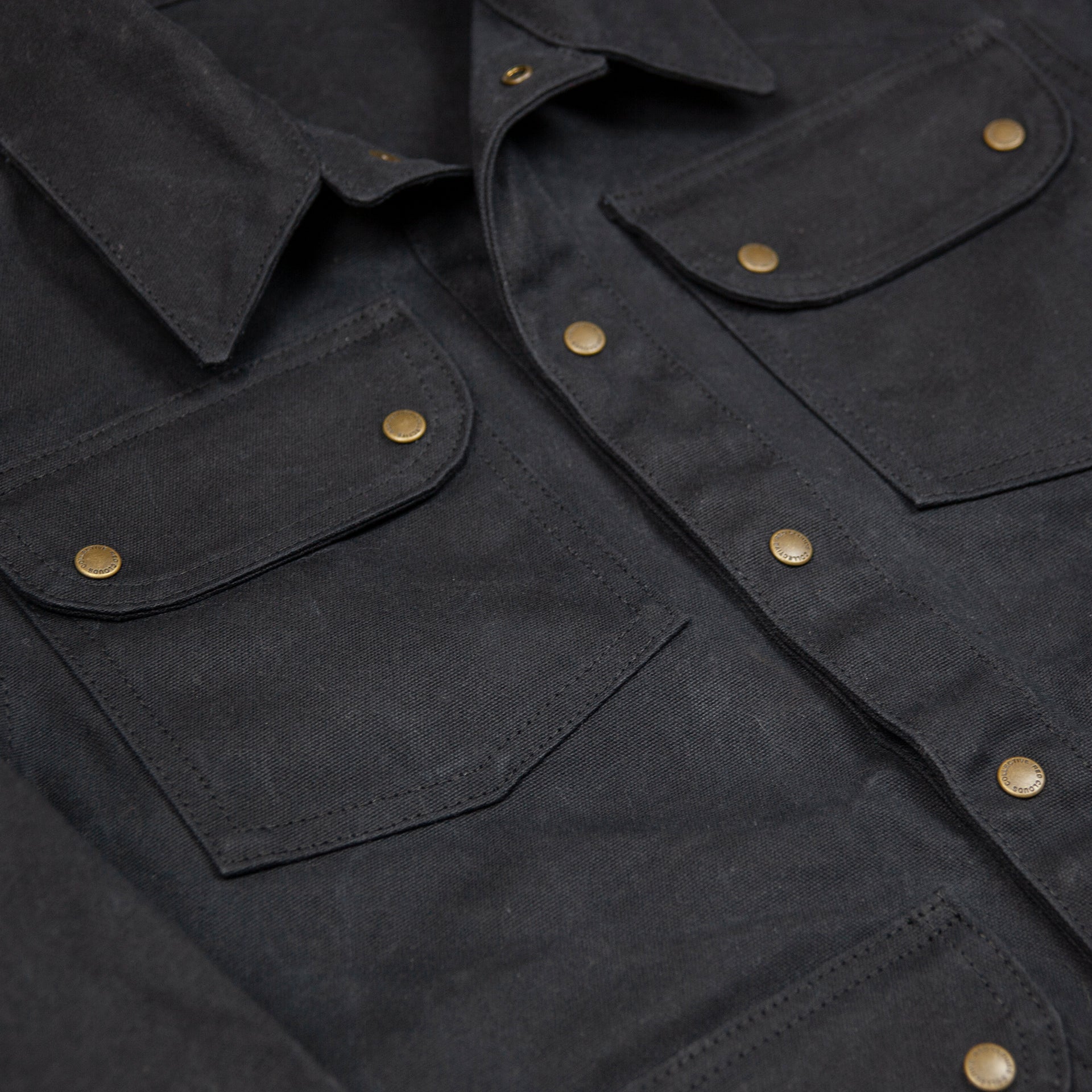 black waxed canvas jacket