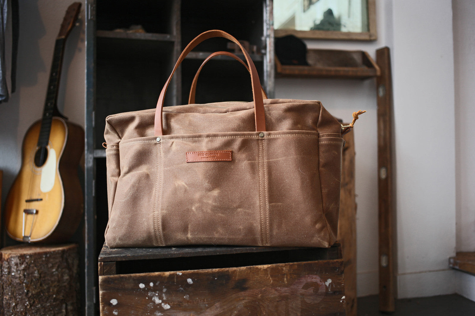 Waxed Canvas Duffle Bag - Brush Brown - Red Clouds Collective - Made in ...