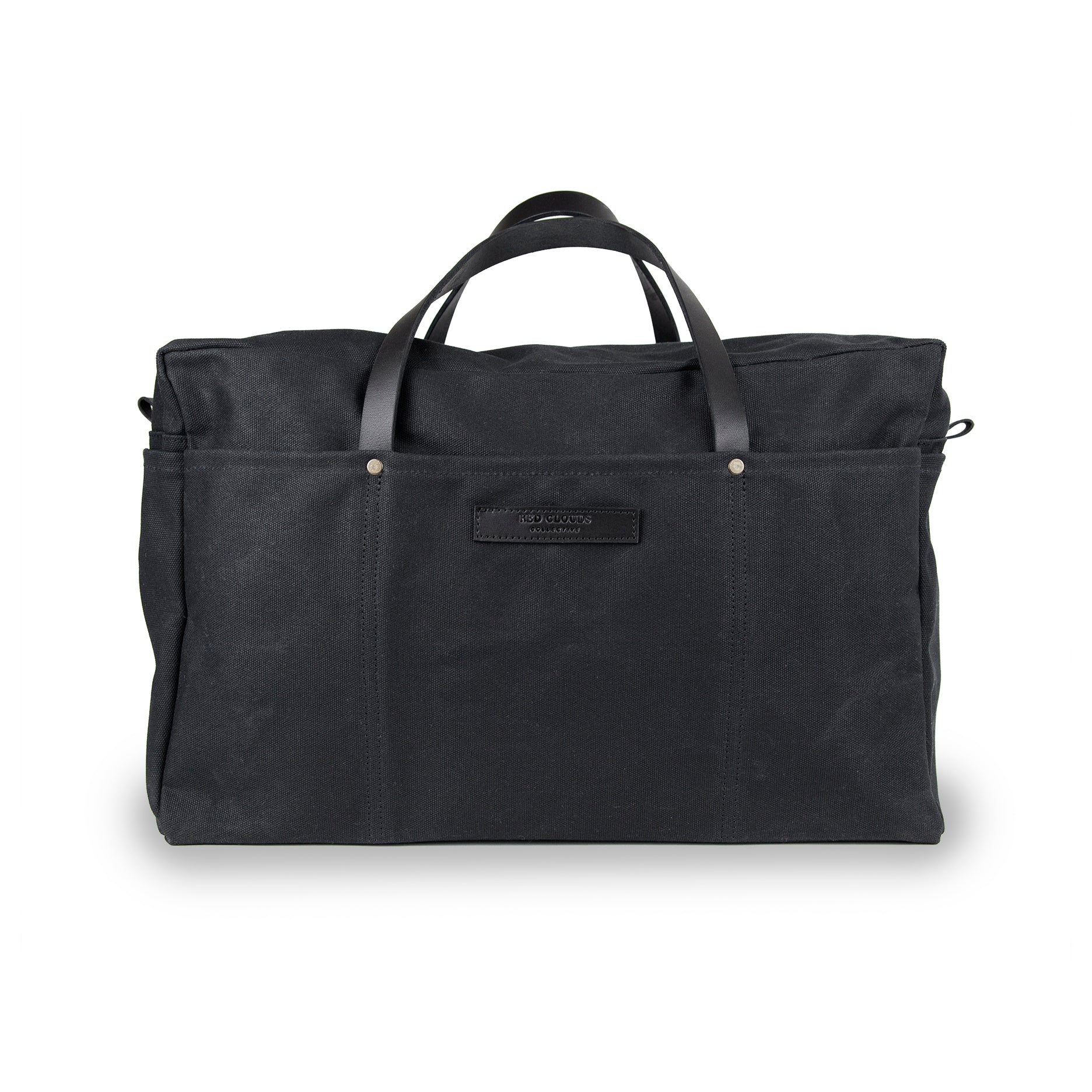 black canvas duffle bag