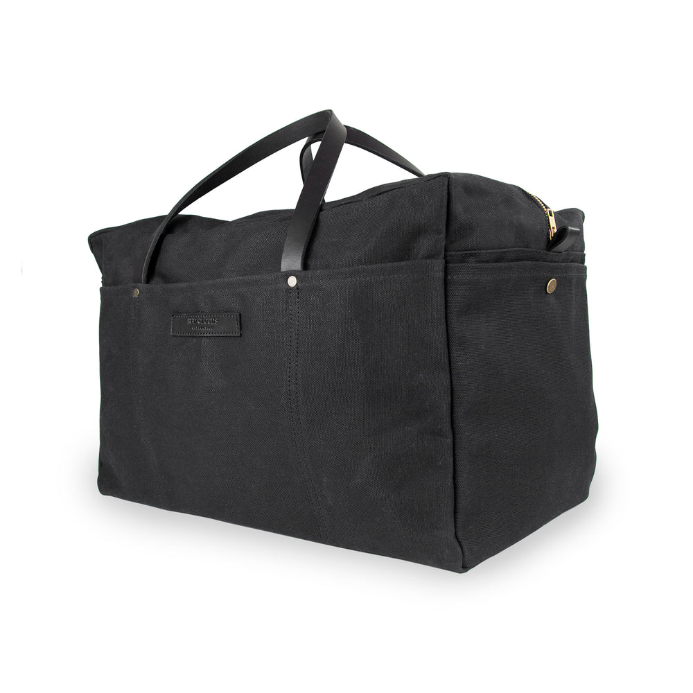 Waxed Canvas Duffle Bag - Black - Red Clouds Collective - Made in the USA