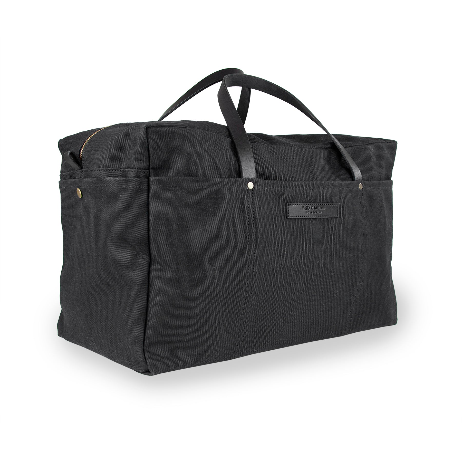Weekender Bag in black canvas, Ethically Made