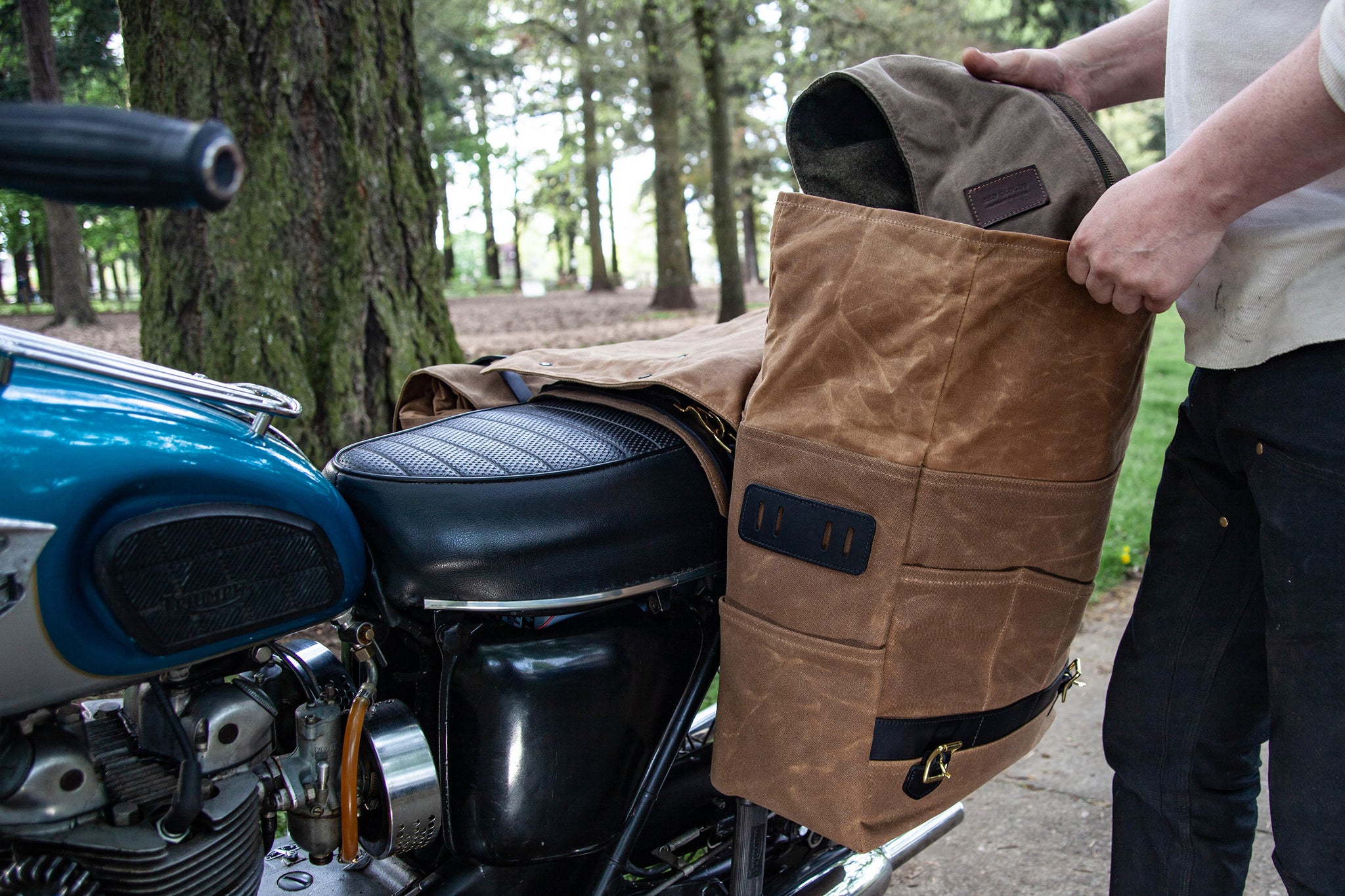 canvas motorcycle saddlebags