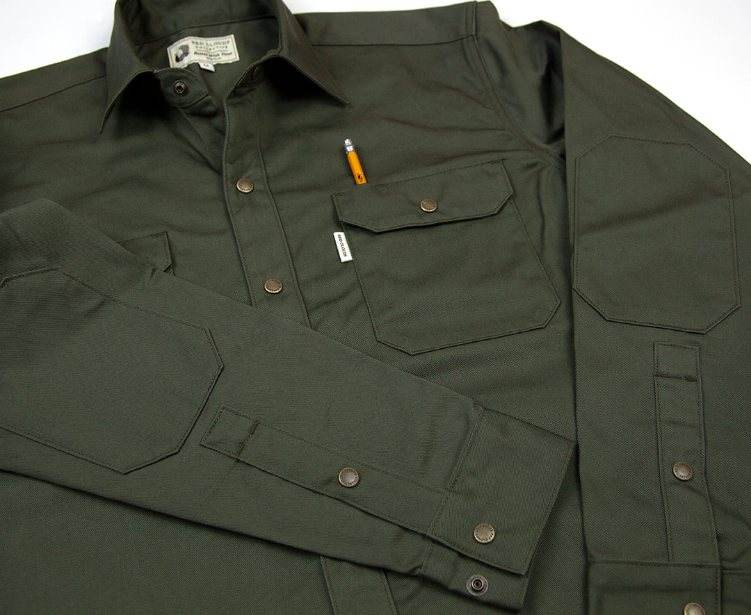 Witham Work Shirt - Brown Twill - Red Clouds Collective - Made in 