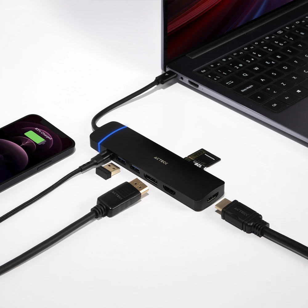 USB C Docking Station 6 en 1 Hub USB C avec 5 Niveaux Support Ordinateur  Portable