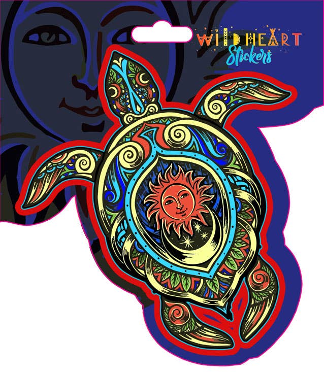 Sun & Moon Turtle Window Sticker