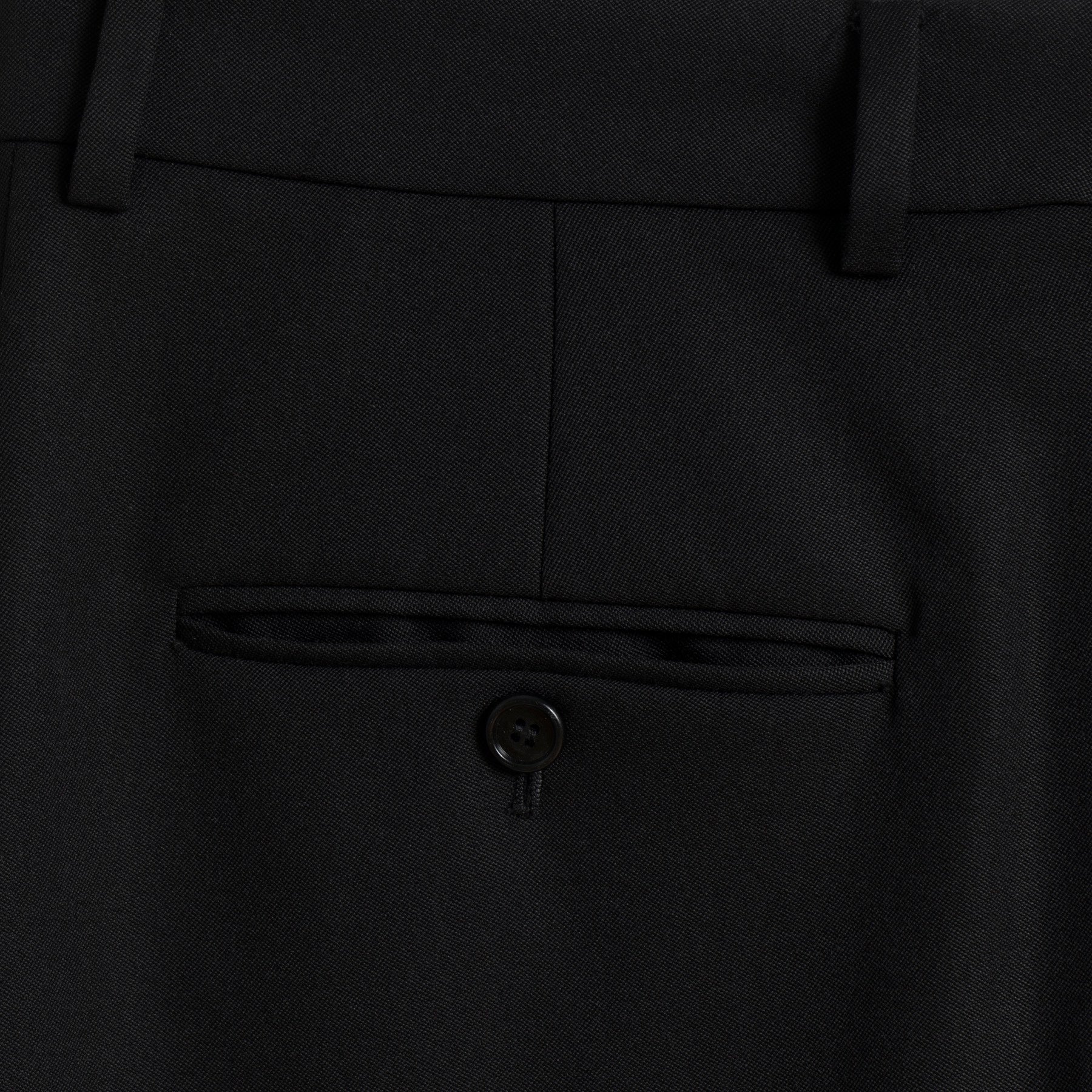 Gabardine Weave Virgin Wool Slim Tapered Tailored Trousers