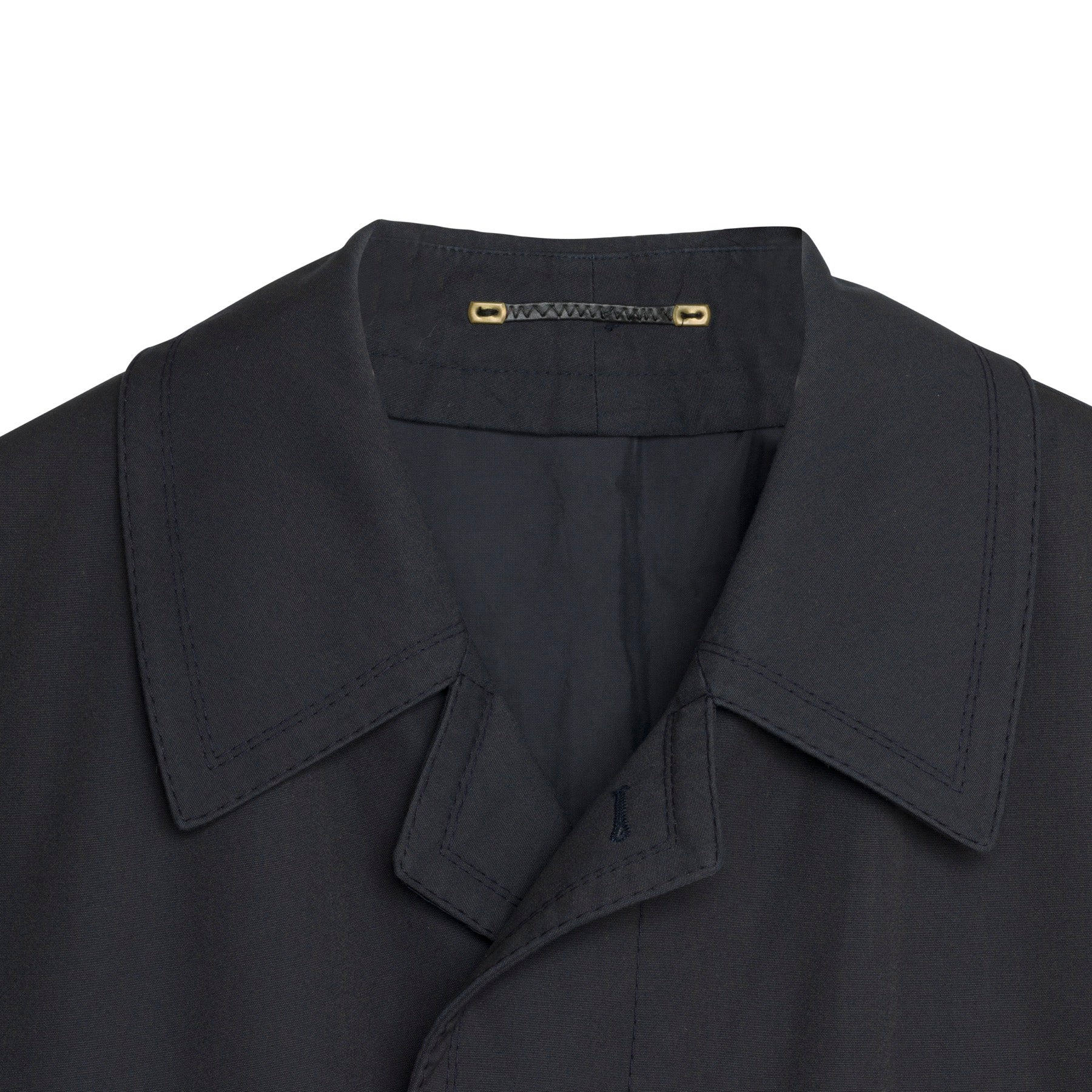 Waxed Canvas Weave Revere Collar Balmacaan Coat