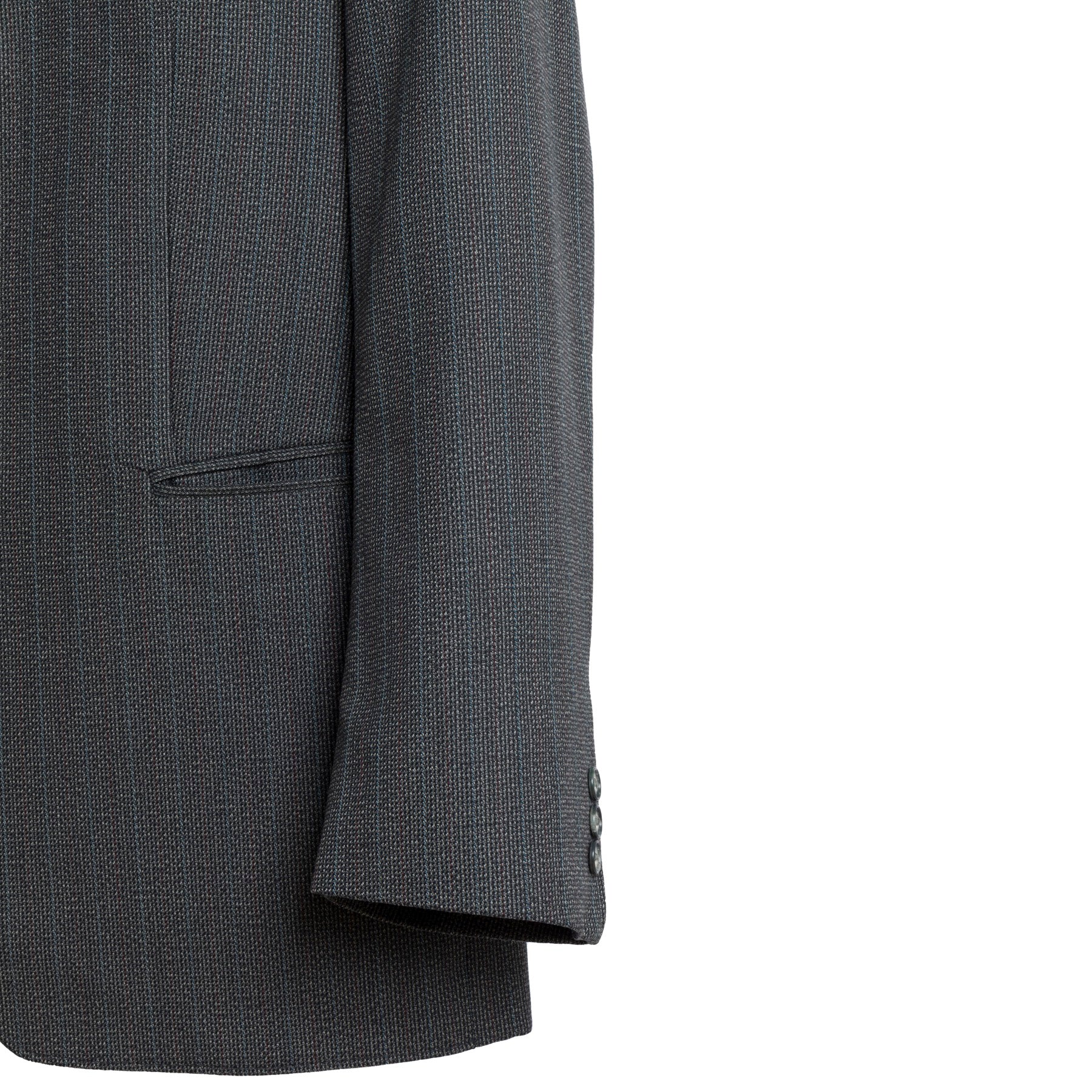 Trevira Pinstripe Basket Weave Cutaway Jacket