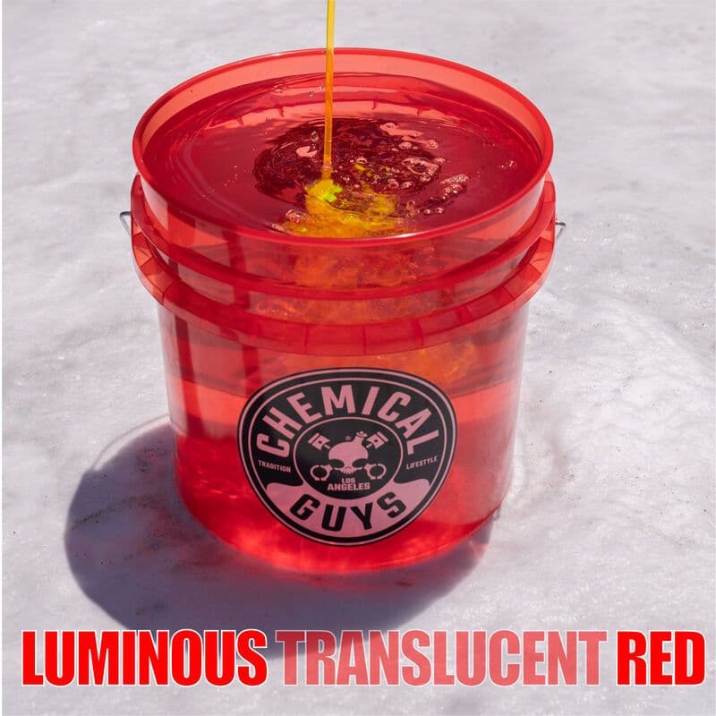 Chemical Guys Heavy Duty Detailing Bucket Transparent Red 4.5G