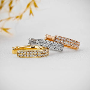 4Ct Round Cut 3 Set Diamond Women's Hoop Earrings - JewelryOCity